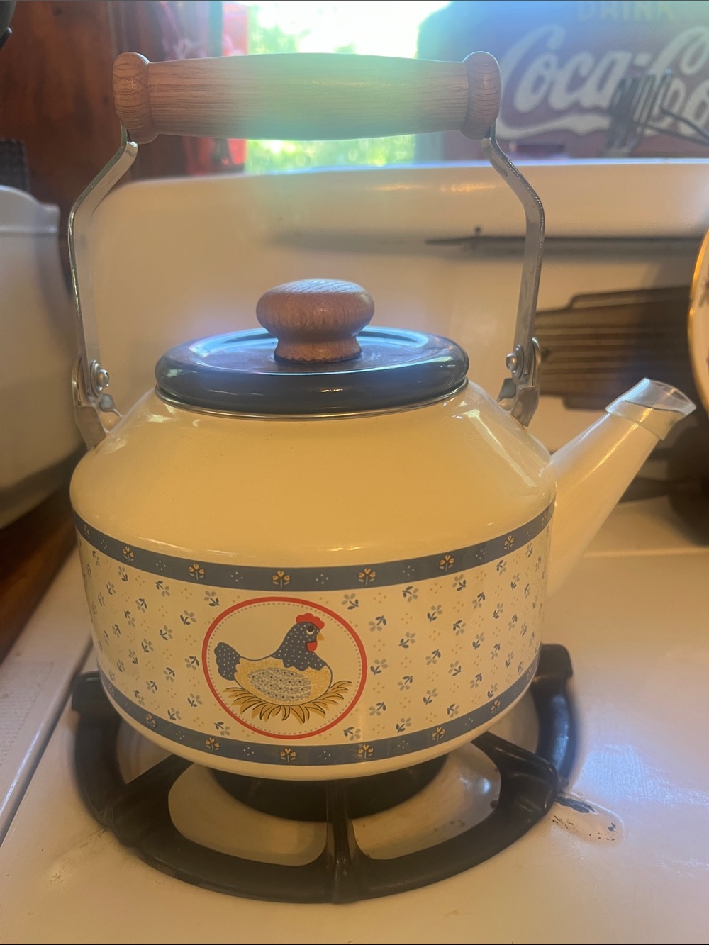 New old stock chicken tea kettle